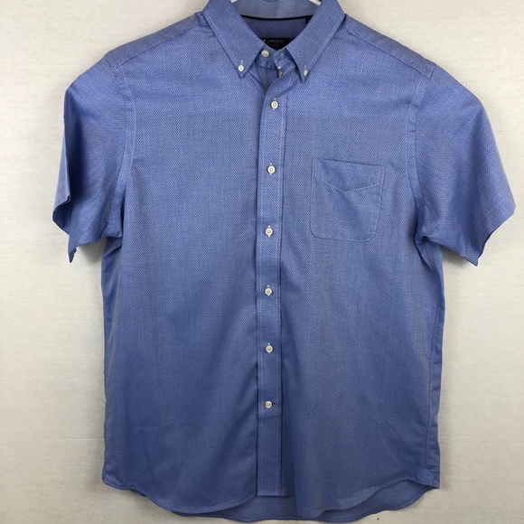 Cremieux Textured SS Button Down [Blue] -L - Picture 2 of 5